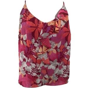 Simply Styled Women Sleeveless Floral Blouse Tank Top Shirt Size Large